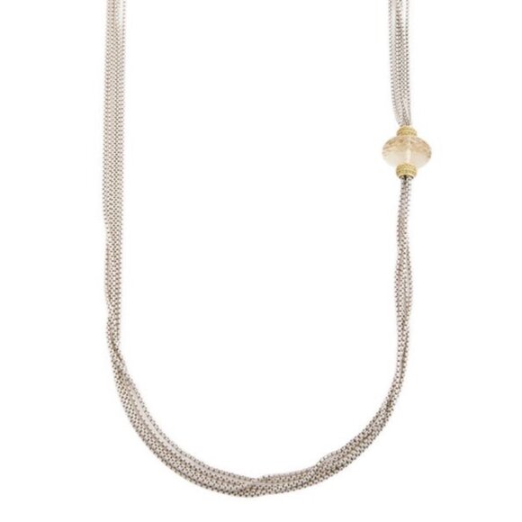 DAVID YURMAN CITRINE & SAPPHIRE STERLING SILVER & 18K MULTI-CHAIN NECKLACE - Picture 3 of 11